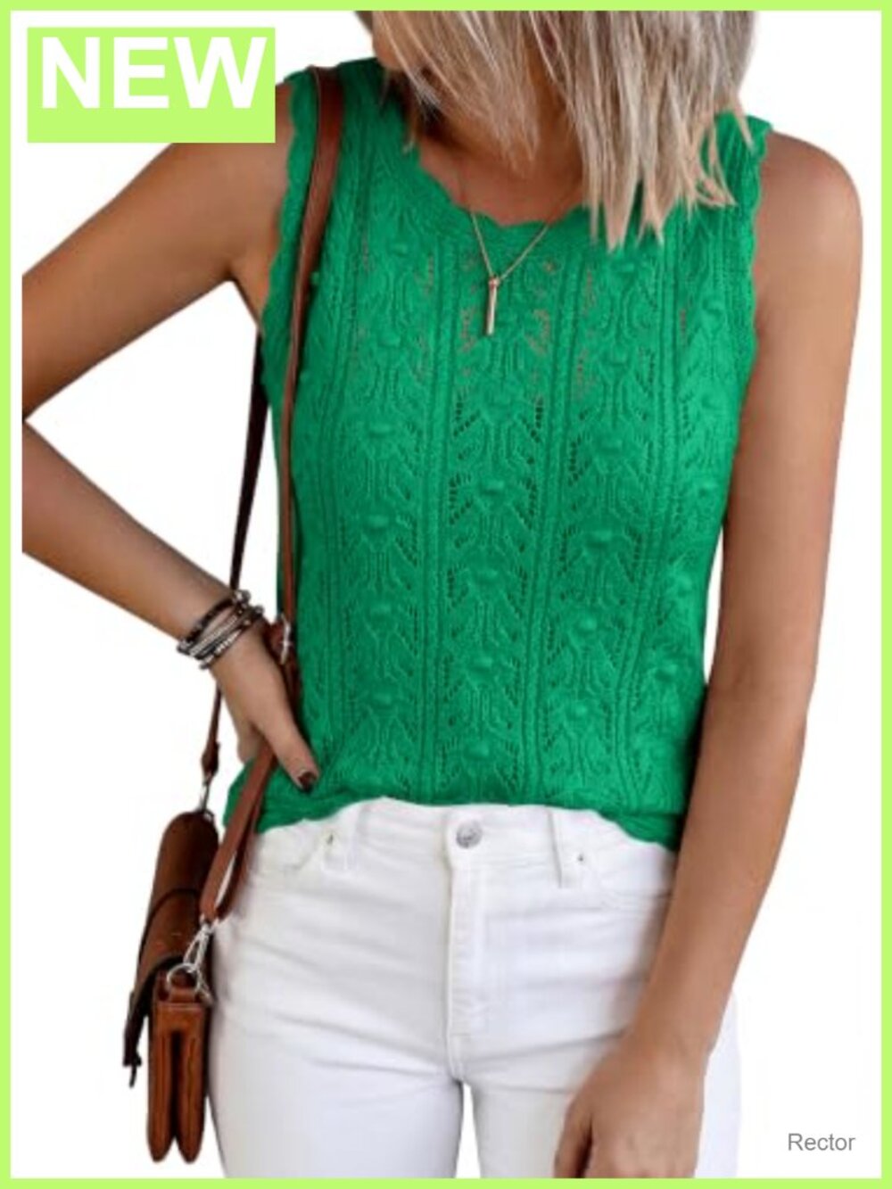 Crochet Sweater Vest Tank Top Loose Fit Sleeveless Crew Neck Summer Beach Cover
